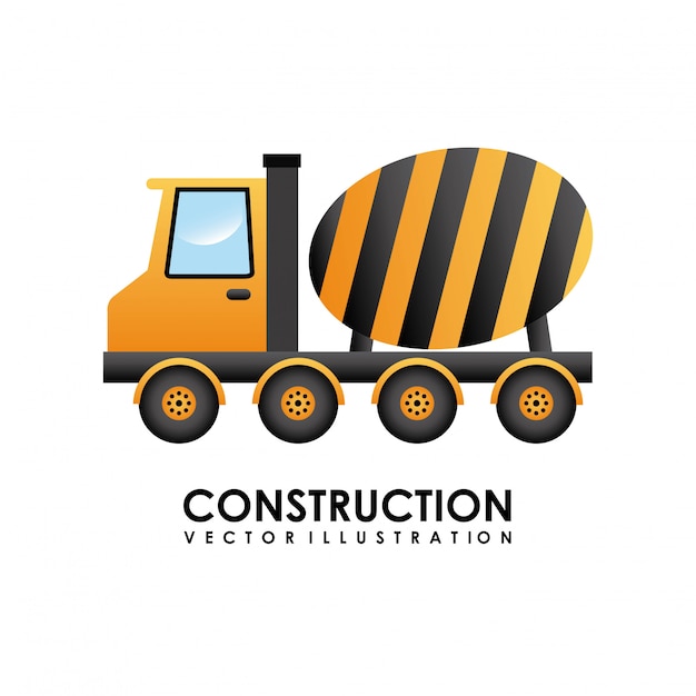 Diseño de la construcción sobre fondo blanco ilustración vectorial