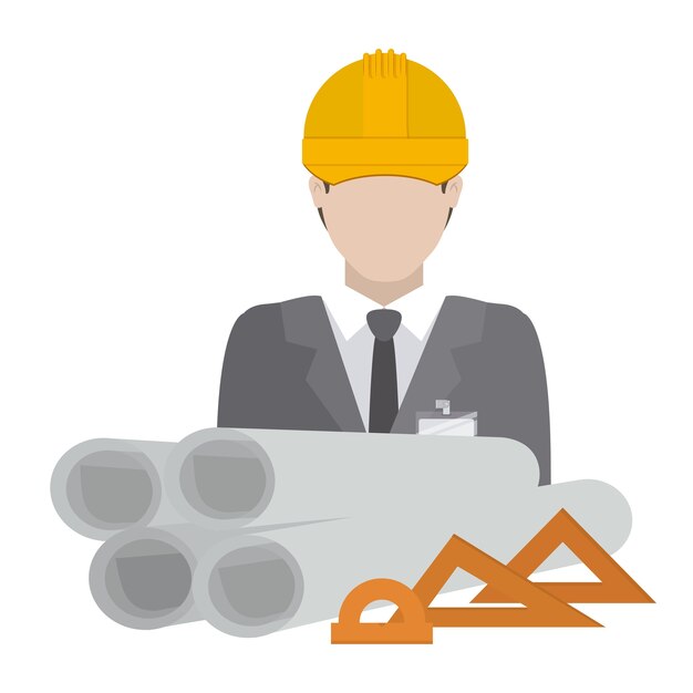 En diseño de construcción sobre fondo blanco