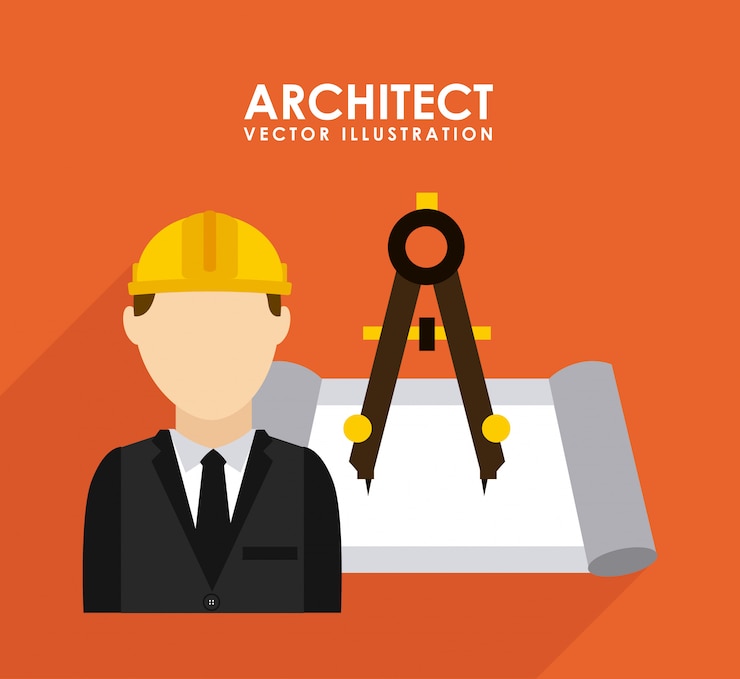 Vector diseño de la construcción sobre fondo naranja ilustración vectorial