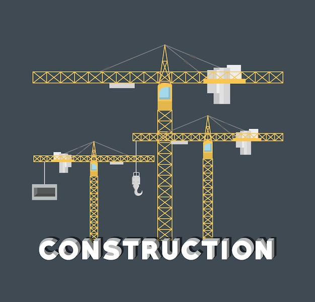 Diseño de construcción con torres de grúas