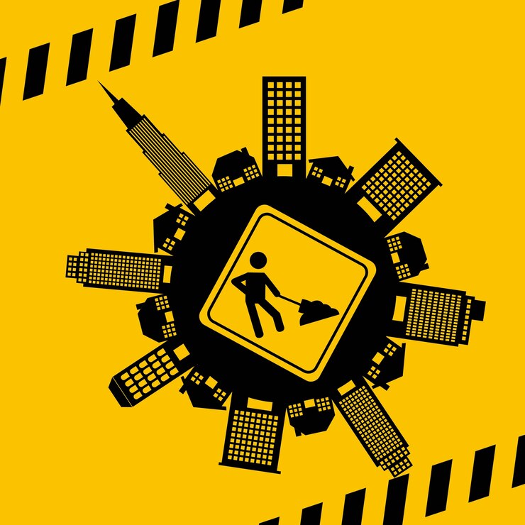 Vector bajo diseño de construcción