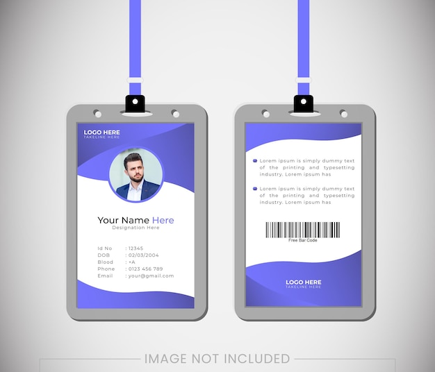 Diseño contemporáneo limpio para una plantilla de tarjeta de identificación corporativa