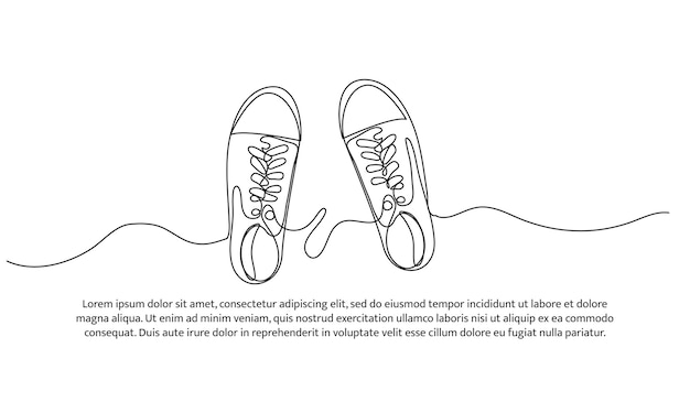 Diseño continuo de una línea de zapatillas de deporte casuales