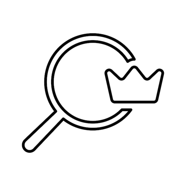 El diseño del contorno de la línea de iconos de king search logo