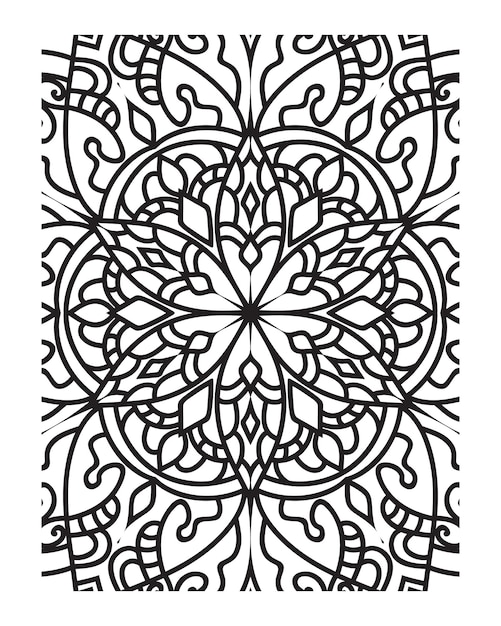diseño de contorno de mandala para página de colorear