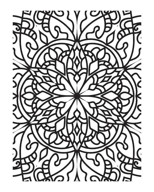 Vector diseño de contorno de mandala para página de colorear