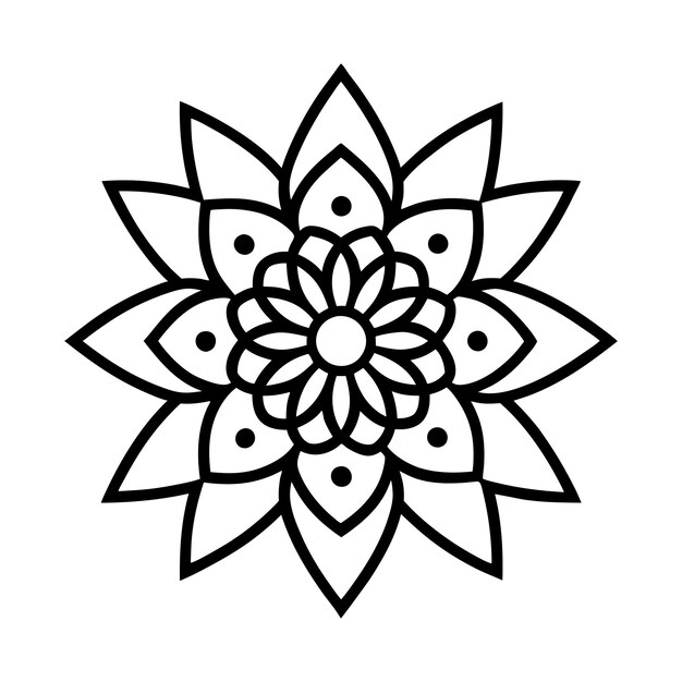 Diseño de contorno de patrón de mandala simple Ilustración vectorial elegante para proyectos de arte y artesanía