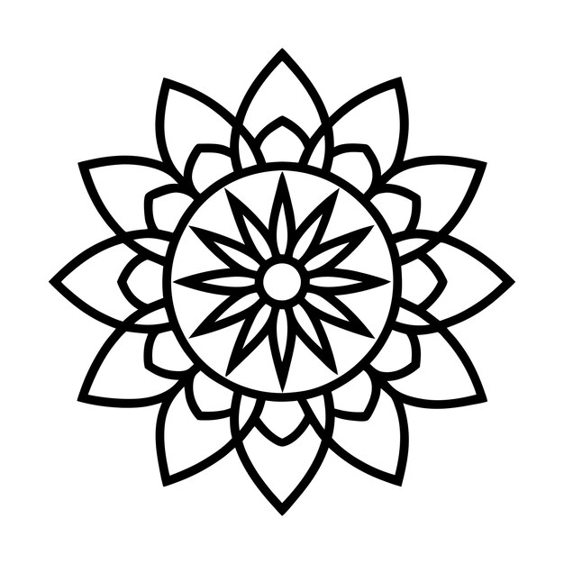 Diseño de contorno de patrón de mandala simple Ilustración vectorial elegante para proyectos de arte y artesanía