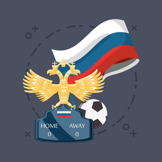 Vector diseño de la copa mundial de fútbol de rusia