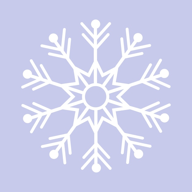Diseño de copo de nieve de Navidad vectorial en blanco