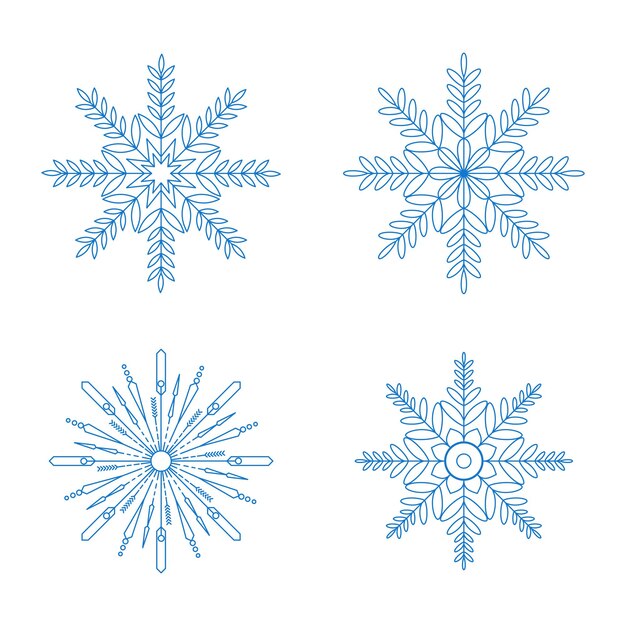 Diseño de copos de nieve de Navidad Icono de la nieve de invierno
