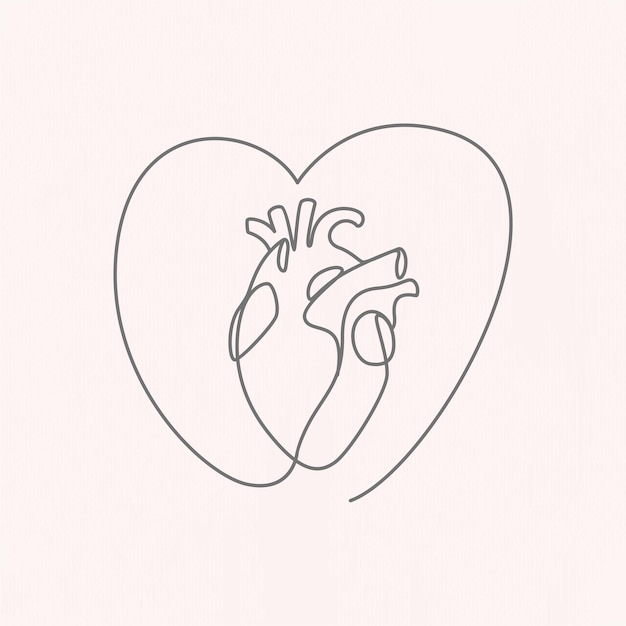 Vector diseño de corazón para el día mundial del corazón en estilo de arte en línea