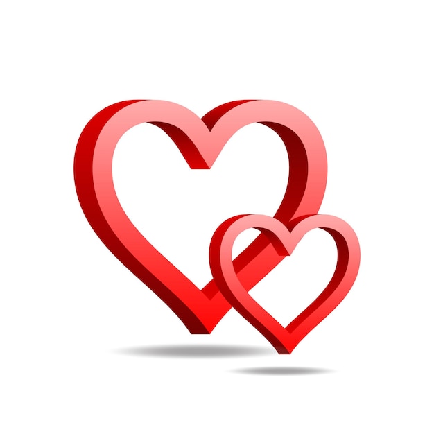 Diseño del corazón del día de San Valentín, forma de corazón rojo sagrado