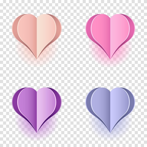 Diseño de corazones de papel Vector símbolo de amor en forma de corazones para Happy Women39s Día de la madre cumpleaños tarjeta de felicitación diseño Vector ilustración