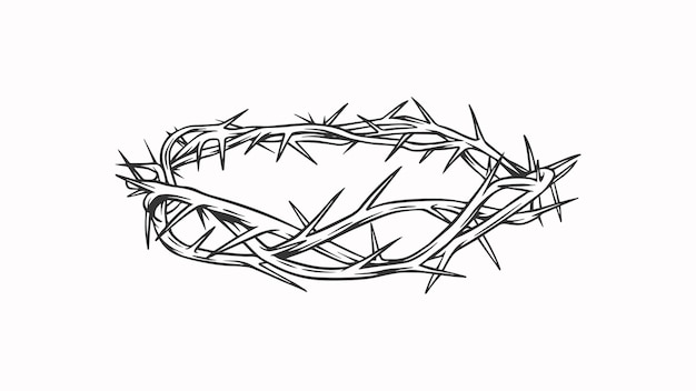 Diseño de corona de espinas dibujado a mano