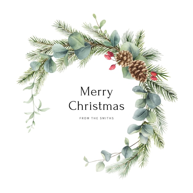 Diseño de la corona verde de Navidad en Instagram
