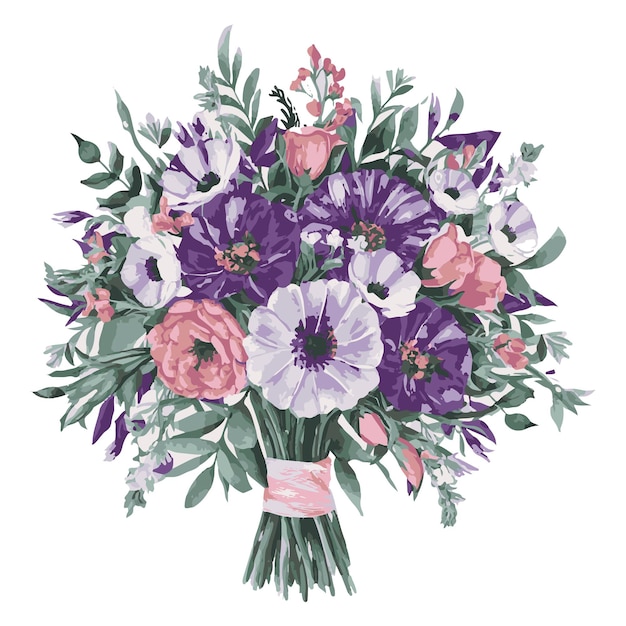 Diseño de coronas de jardín de flores silvestres coloridas sobre un fondo blanco