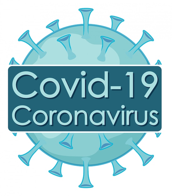 Vector diseño de coronavirus con célula de virus en color azul.