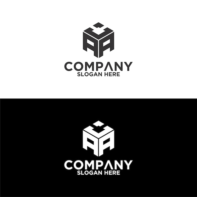 Vector diseño corporativo abstracto del logotipo de la letra del hexágono