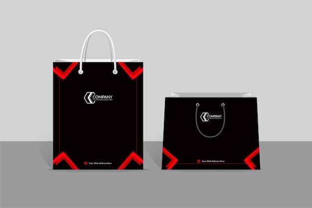 Diseño corporativo elegante y elegante de bolsas de compras de negocios.