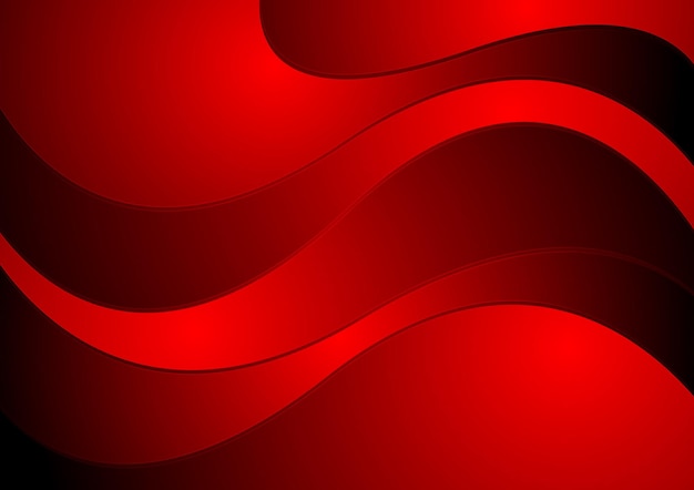 Diseño corporativo de ondas rojas oscuras. Fondo vectorial