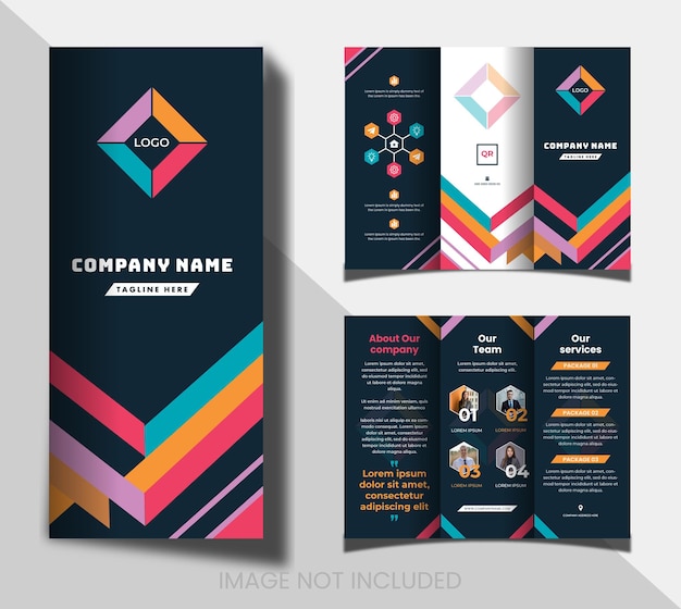 Diseño corporativo de tres pliegues