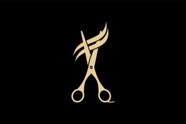 diseño de corte de cabello de belleza con concepto moderno