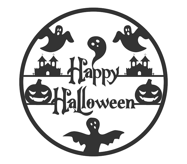 El diseño de corte láser de la puerta del letrero aterrador de Halloween