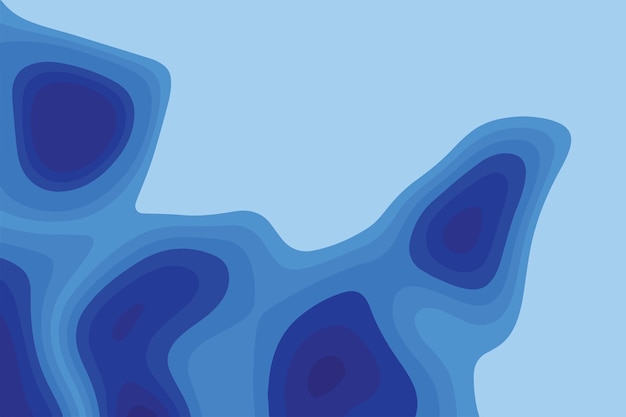 Diseño de corte de papel en capas azul oscuro con formas fluidas de fondo
