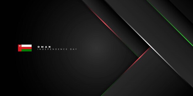 Diseño de corte de papel geométrico sobre fondo negro para el diseño del Día de la Independencia de Omán