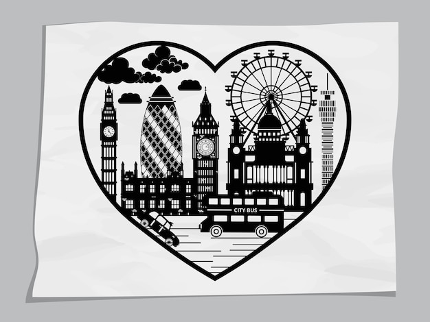 Vector diseño de corte de papel de londres