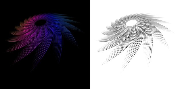 Diseño para cosméticos joyas moda bodas médicas para pancartas diseño web folleto fondo visualización puntos circulares y partículas vórtice elemento vectorial ilustración marca