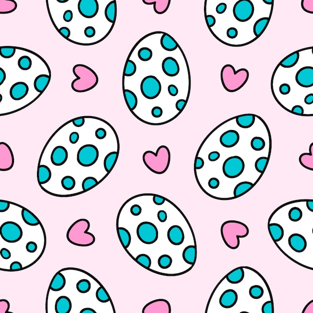 Vector diseño sin costuras de huevos de pascua fondo de pascua patrón de huevos de pascua patrón sin costuras de pascua rosa