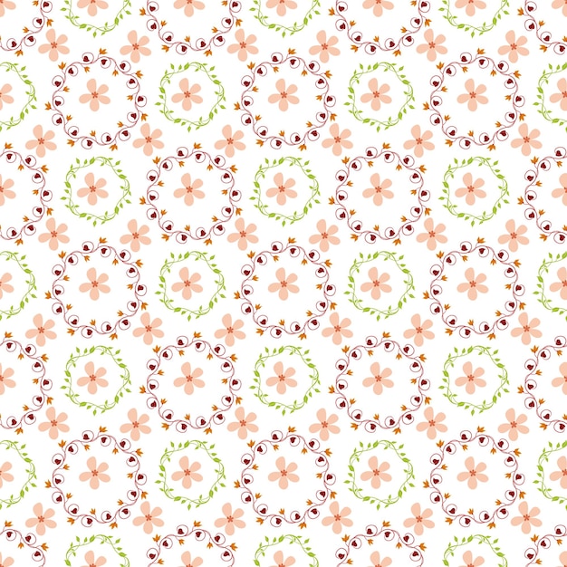 Diseño sin costuras ilustrado con flores estilizadas