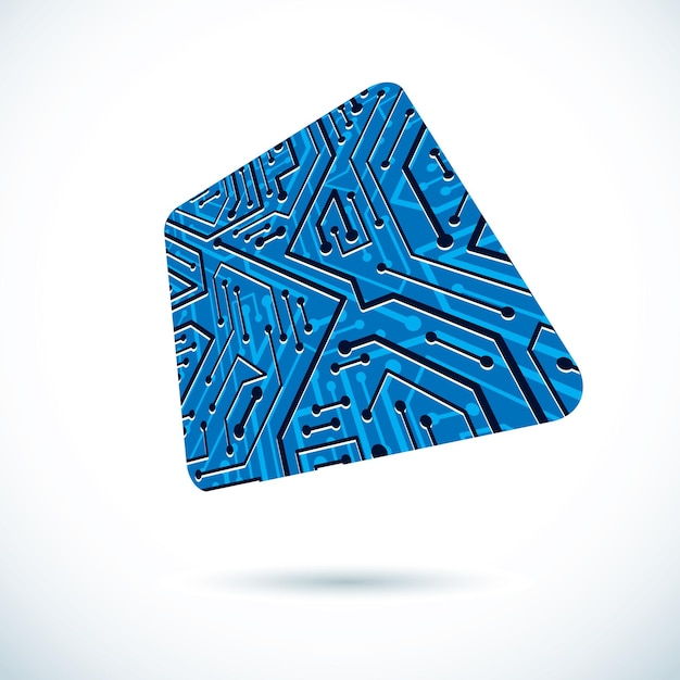 Diseño de cpu de tecnología vectorial con esquema de microprocesador cuadrado. Placa de circuito de computadora, elemento digital.
