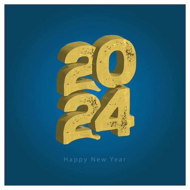 Vector diseño creativo en 3d para vector de 2024 feliz año nuevo diseño