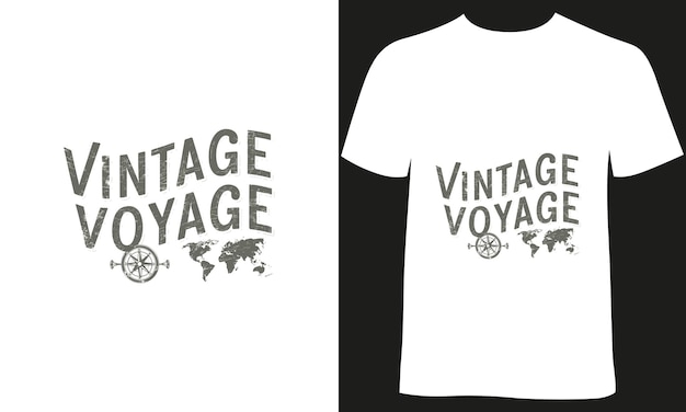 Vector diseño creativo de camiseta minimalista con viaje vintage