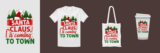 Diseño creativo de camiseta de tipografía navideña. bueno para camisetas, tazas, regalos y otras impresiones.