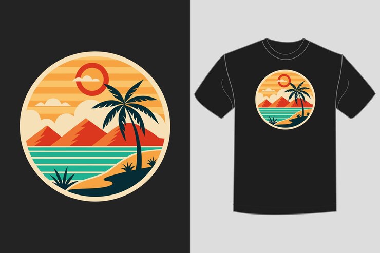Diseño creativo de camisetas de aventura en la montaña