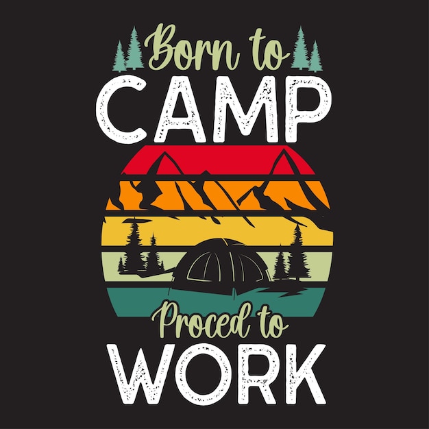 Diseño creativo de camisetas de camping, elemento vectorial