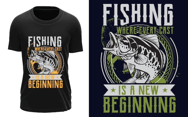 Vector diseño creativo de camisetas de pesca