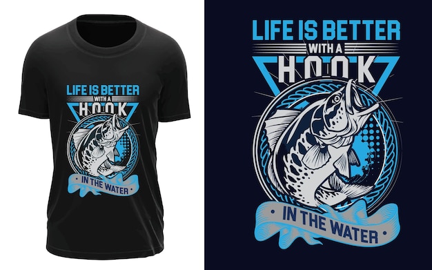 Diseño creativo de camisetas de pesca
