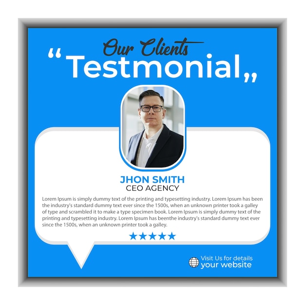 Diseño creativo de Clint Testimonial