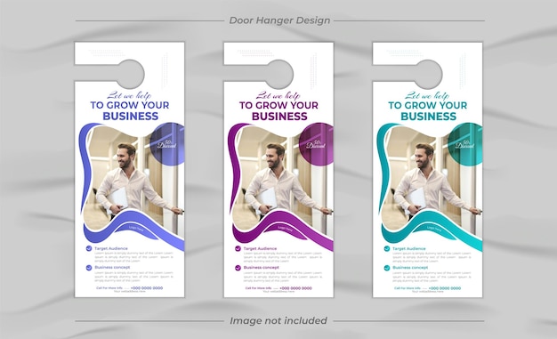 Diseño creativo de colgadores de puertas de negocios y diseño de plantillas de diseño
