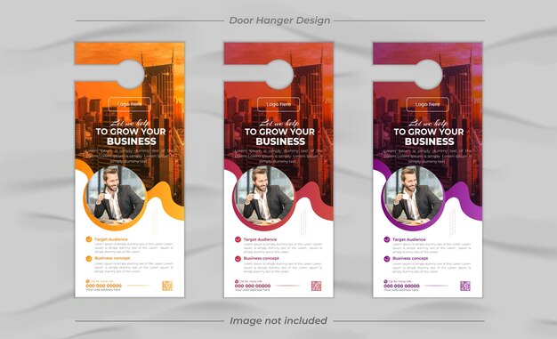 Diseño creativo de colgadores de puertas de negocios y diseño de plantillas de diseño