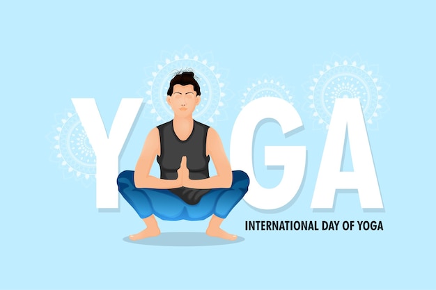 Diseño creativo del día internacional del yoga con ilustración vectorial