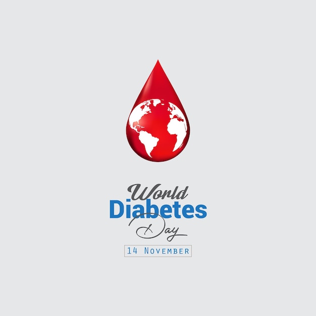 Diseño creativo del día mundial de la diabetes vectorial