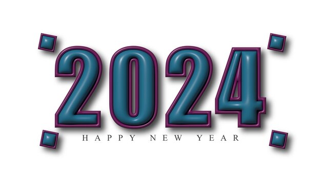 Diseño creativo de efectos de texto para el año nuevo de 2024