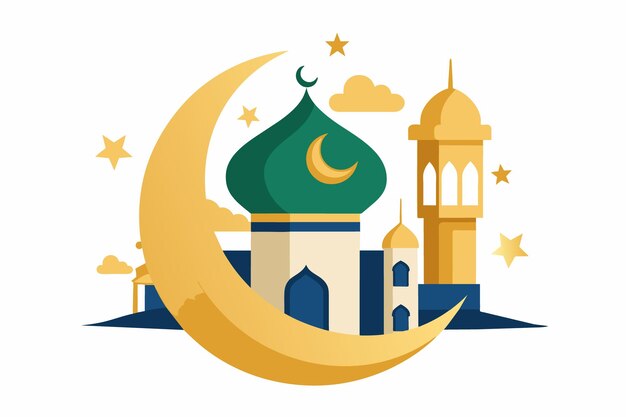 Diseño creativo de Eid Al Adha imagen de ilustración vectorial sobre fondo blanco
