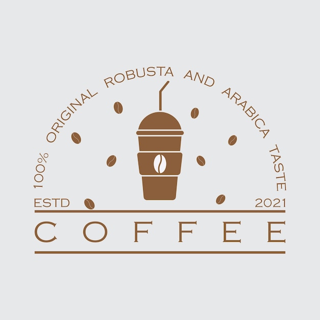 Diseño creativo del ejemplo del vector del logotipo de la bebida del café del hielo y de la leche del café